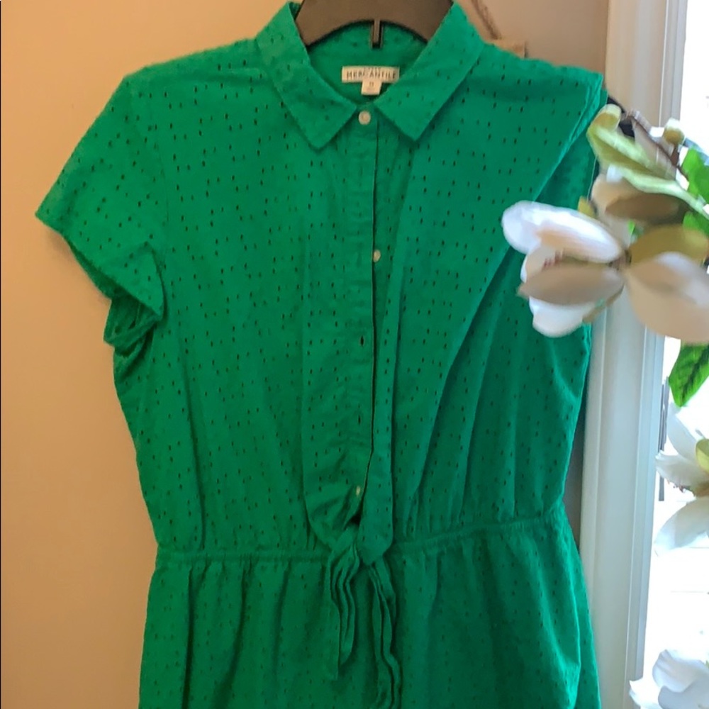 J crew trendy bright green dress